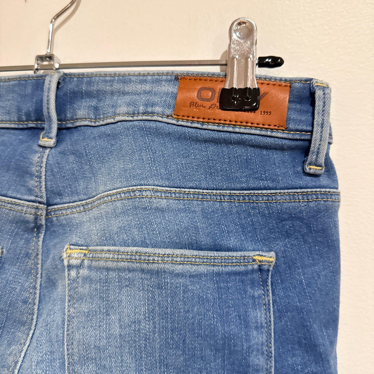 ONLY Blue Ripped Knee Zip Ankle Skinny Jeans Size 27/32 | Waist 70cm