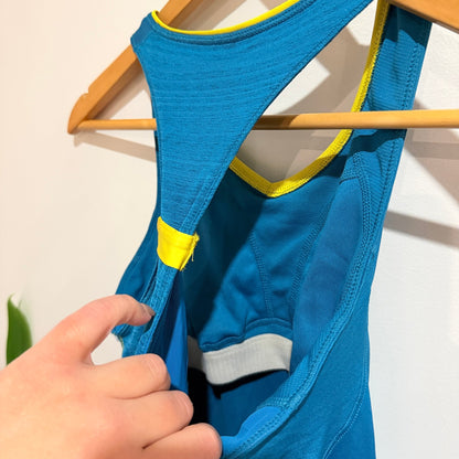 adidas Blue Racerback Running Tank with Built In Bra Size 8