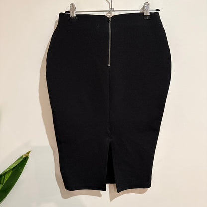 Glassons Black Textured Pencil Midi Skirt Size XS
