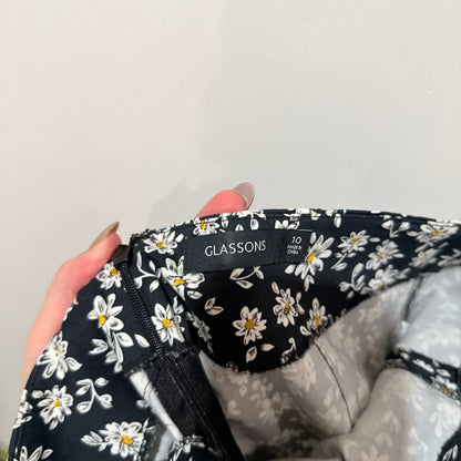 Glassons Navy Daisy Print Mini Skirt Size 10