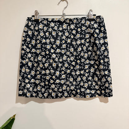 Glassons Navy Daisy Print Mini Skirt Size 10