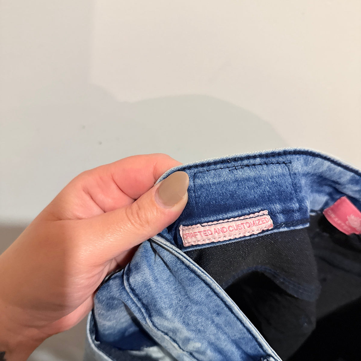 MSG Blue Acid Wash Patterned Ankle Skinny Jeans | Waist 76cm