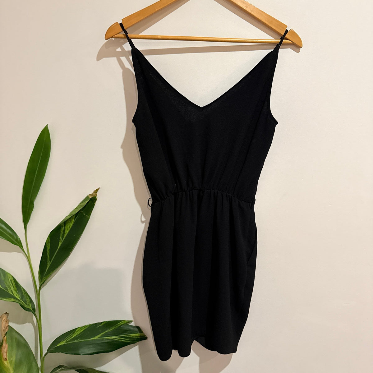 MNG Black Strappy V Neck Playsuit Size XS