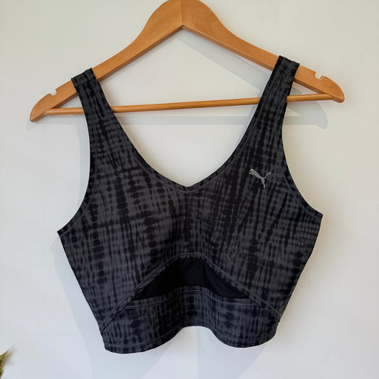 Puma Grey Tie Dye Print Sports Crop Top Size M