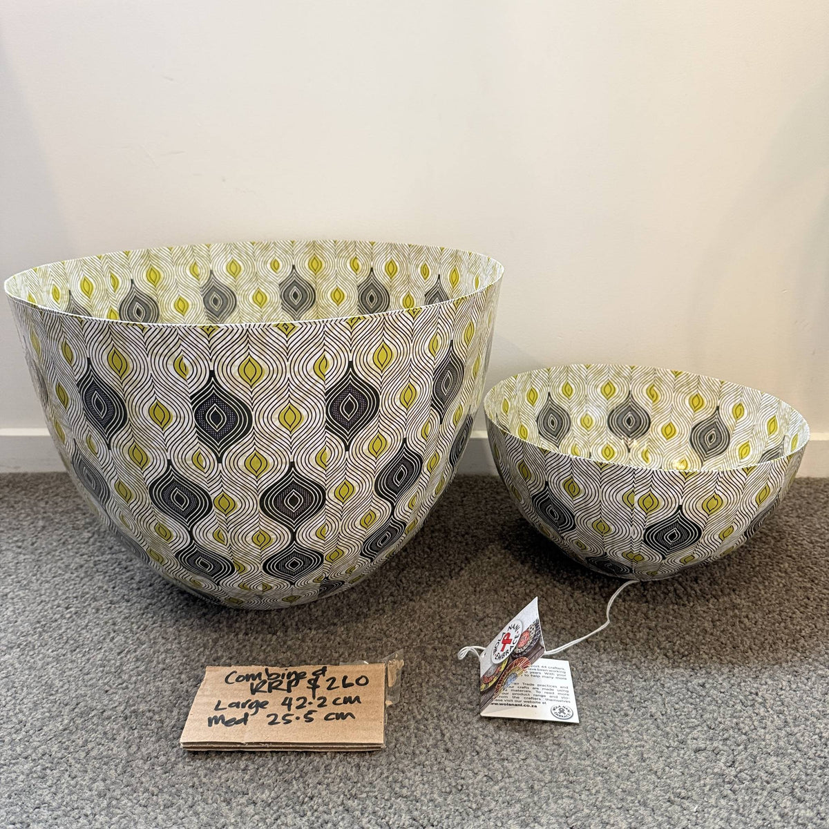 Wola Nani Embrace Yellow Decorative Bowls Set of 2 RRP $260