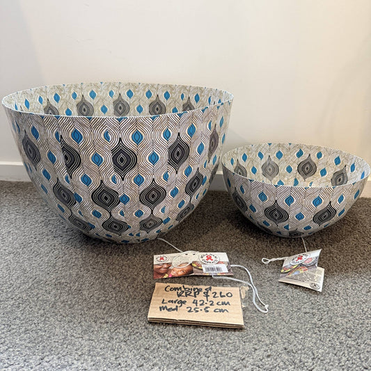 Wola Nani Embrace Aqua Decorative Bowls Set of 2 RRP $260