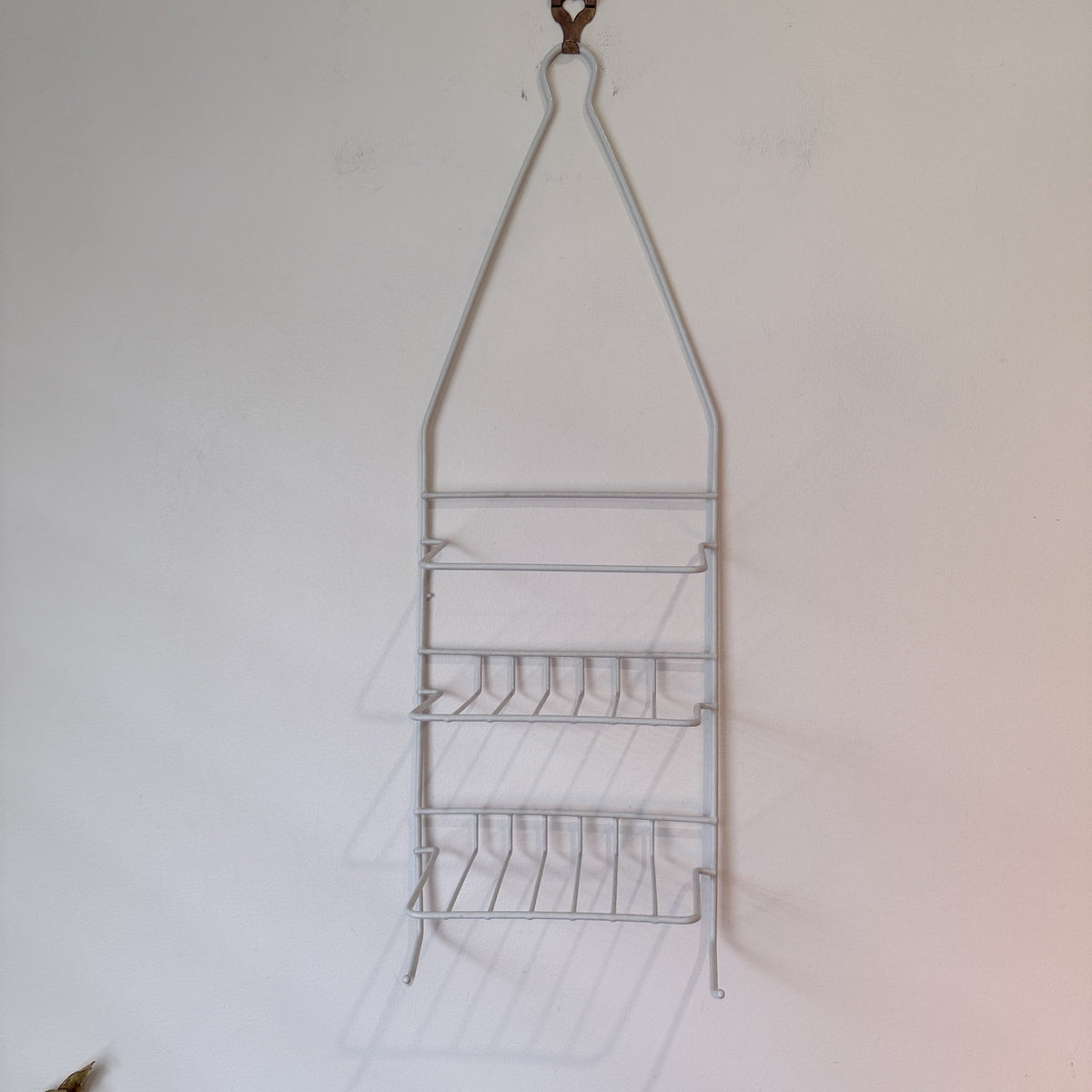 White Hanging Shower Caddy with Hooks