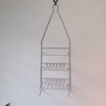 White Hanging Shower Caddy with Hooks