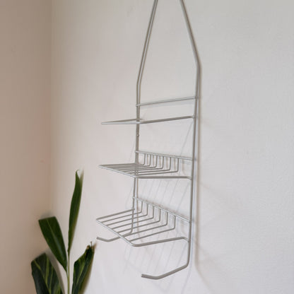 White Hanging Shower Caddy with Hooks