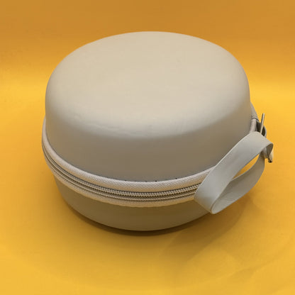 Round Grey Hard Shell Zip Storage Case approx 15cm