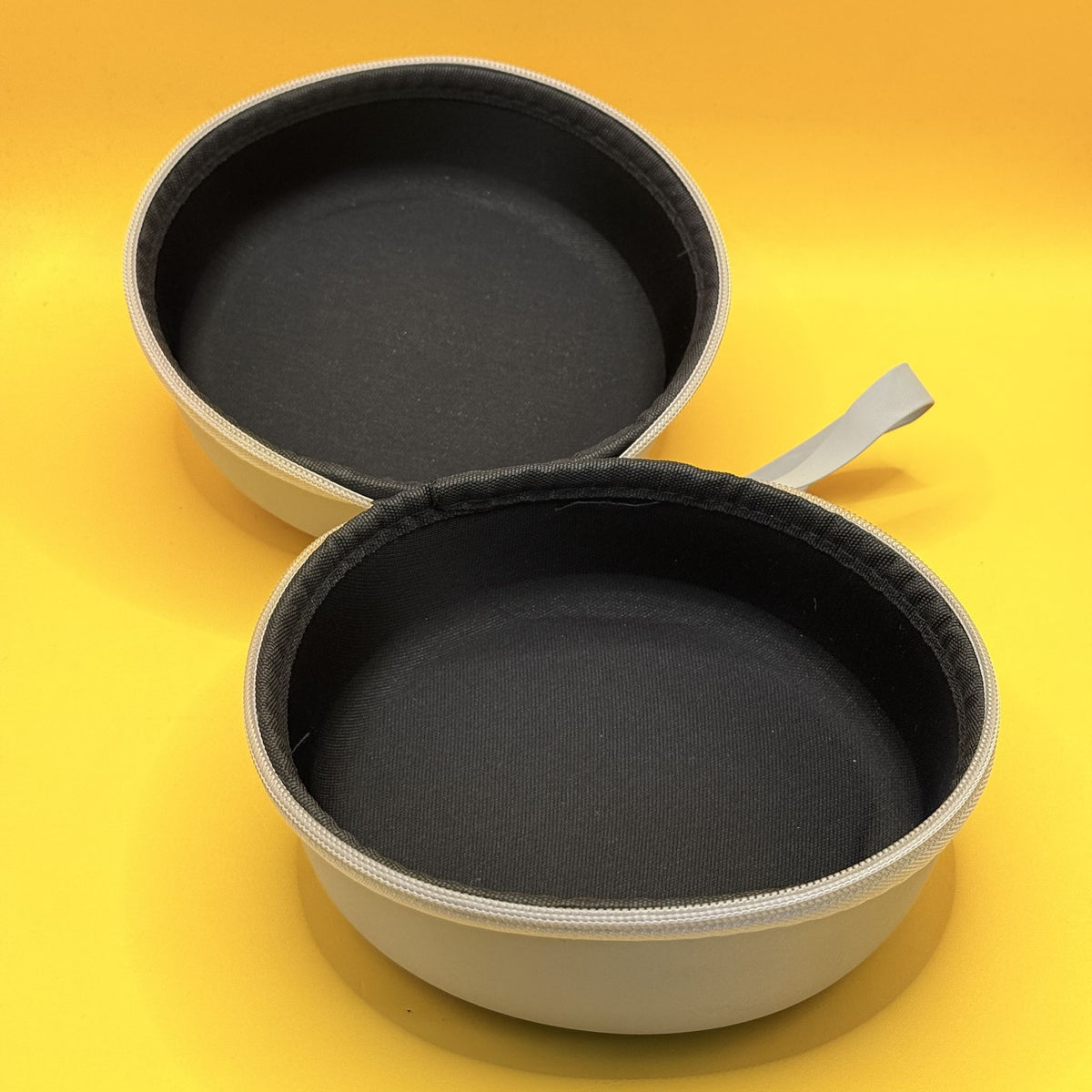 Round Grey Hard Shell Zip Storage Case approx 15cm