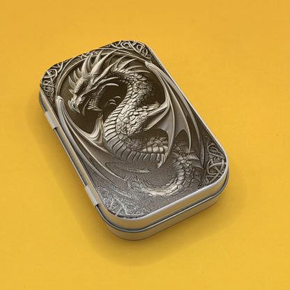 Dragon Design Hinged Metal Trinket Tin