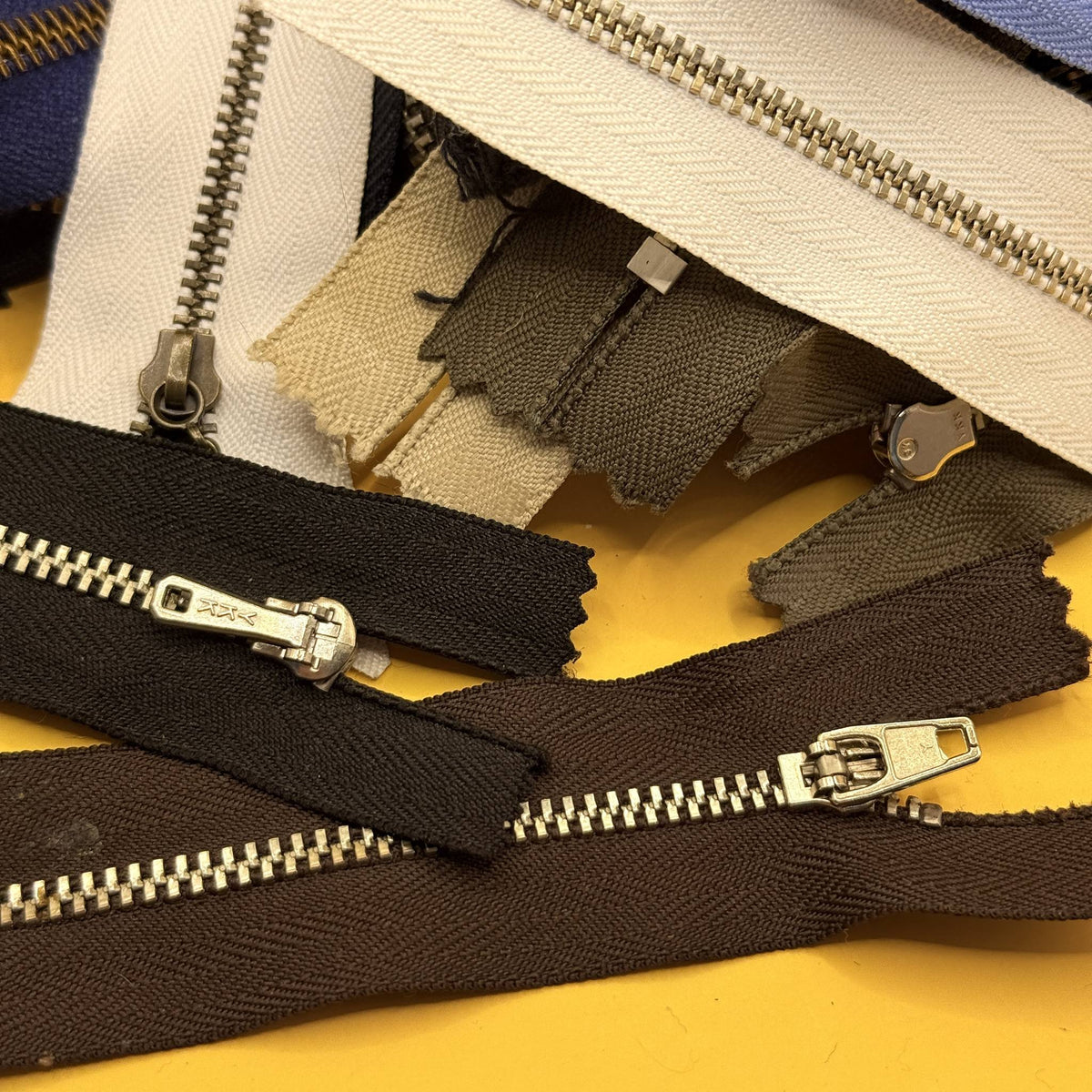 Assorted Metal-Tooth Zips Bulk Lot of 50+
