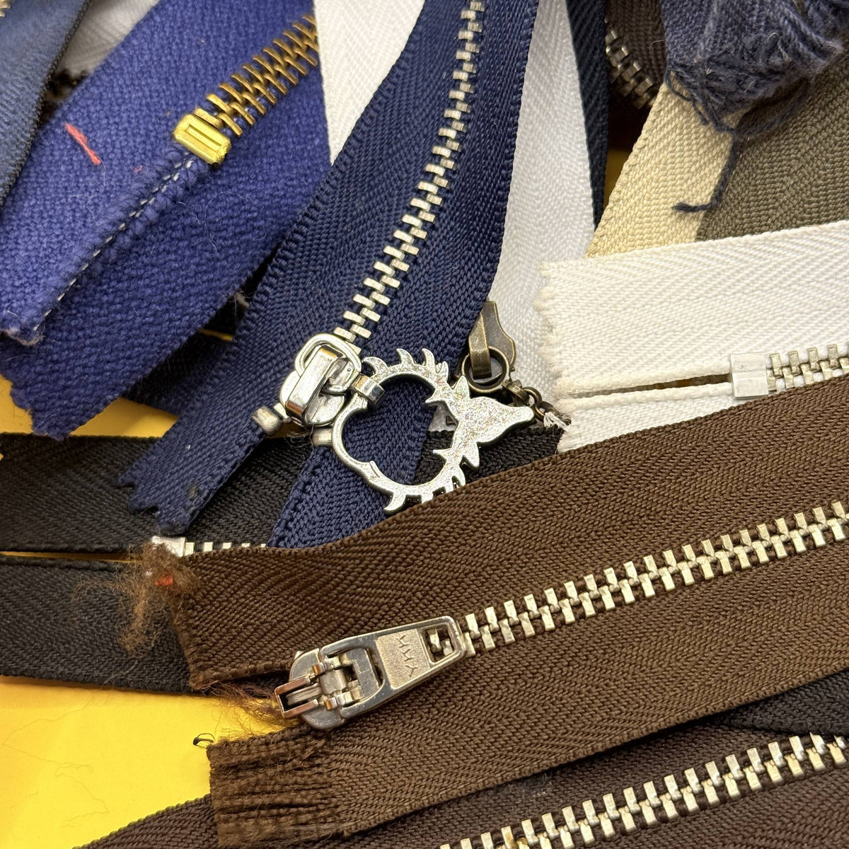 Assorted Metal-Tooth Zips Bulk Lot of 50+