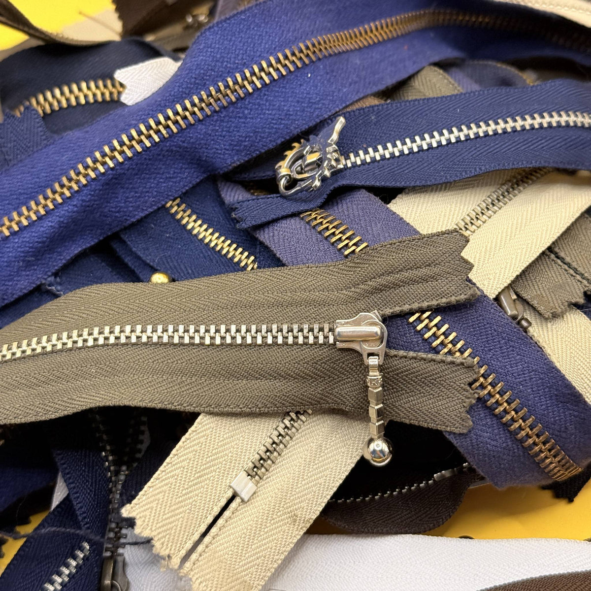 Assorted Metal-Tooth Zips Bulk Lot of 50+