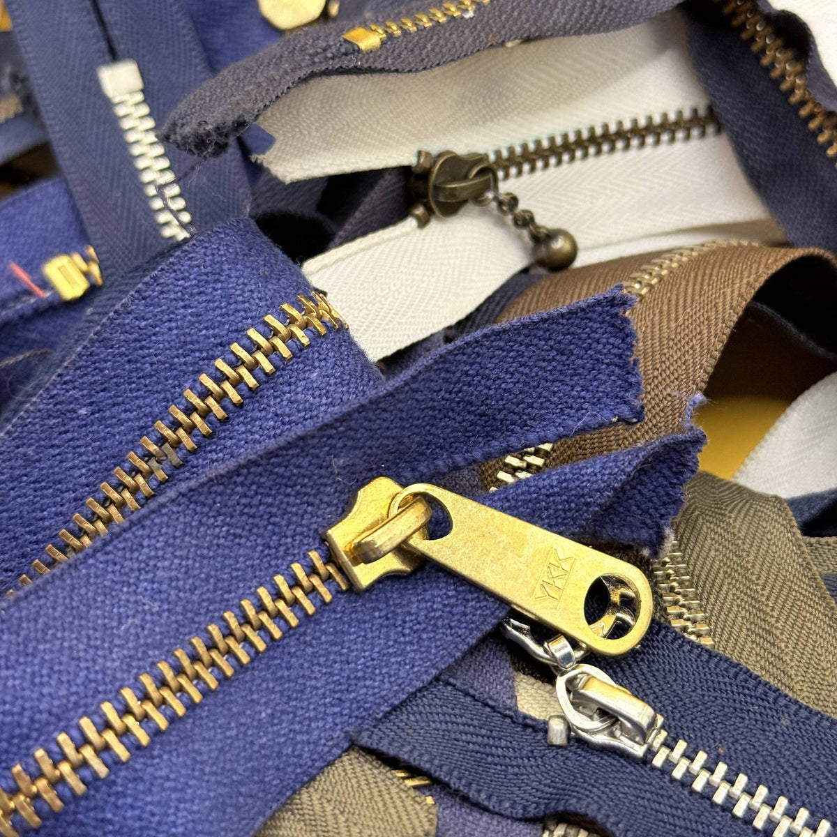 Assorted Metal-Tooth Zips Bulk Lot of 50+