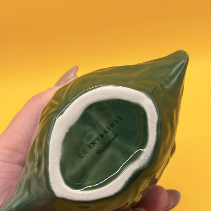 CC Interiors Handmade Leaf Vase Green 13cm