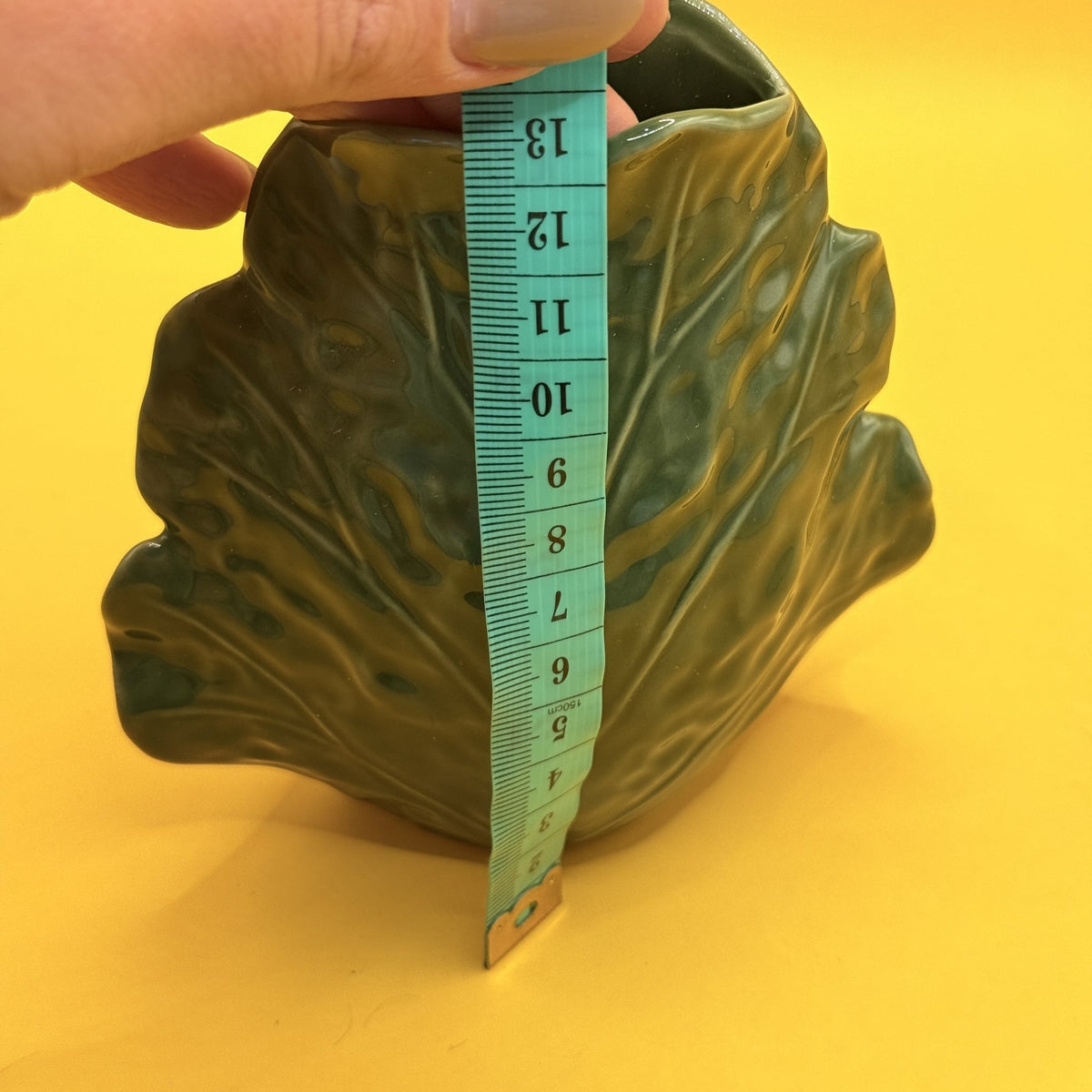 CC Interiors Handmade Leaf Vase Green 13cm