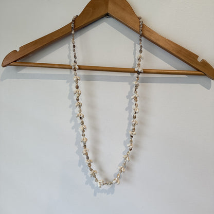 Cream Cowrie Shell Long Necklace