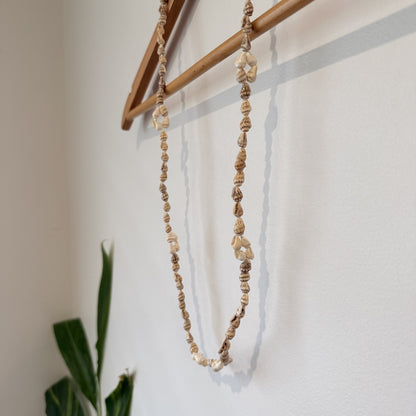Speckled Shell Long Necklace
