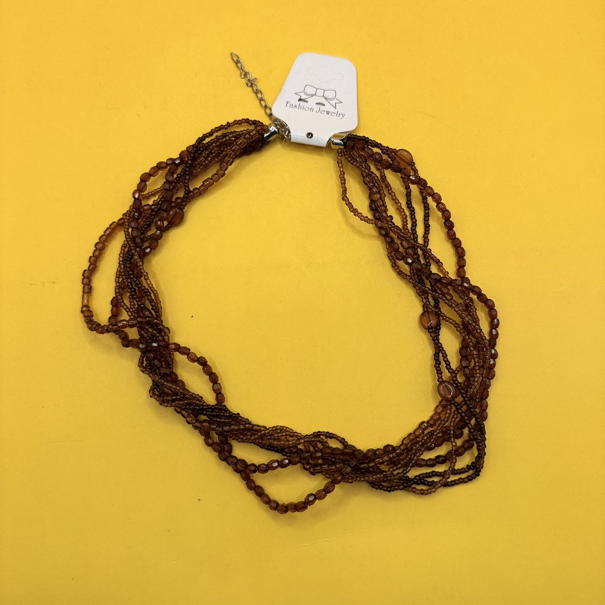 Bronze Multi-Strand Twisted Seed Bead Necklace