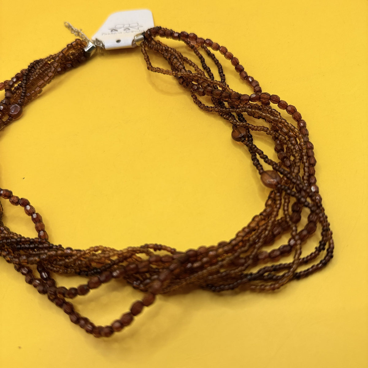Bronze Multi-Strand Twisted Seed Bead Necklace