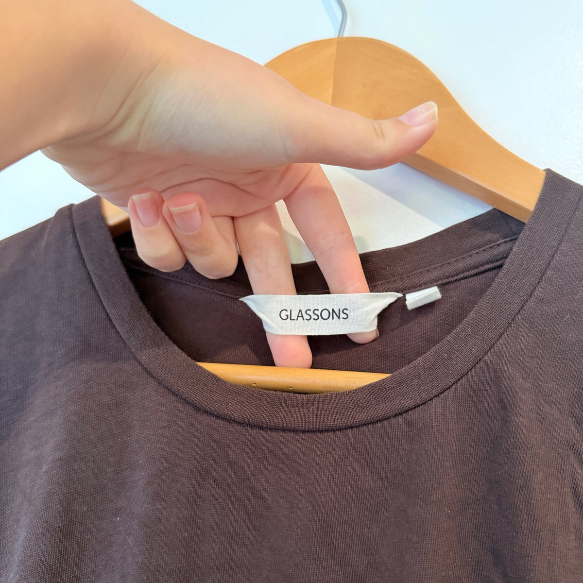 Glassons Brown Ruched Peplum T-Shirt Size L