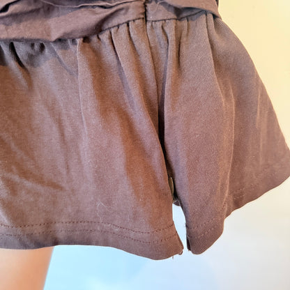 Glassons Brown Ruched Peplum T-Shirt Size L