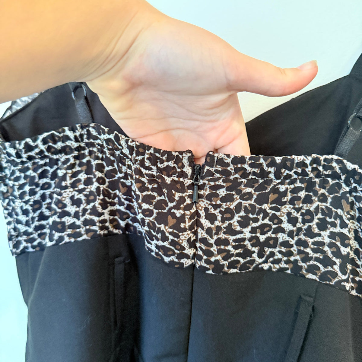 Chic A Booti Black & Leopard Print Mini Dress Size 10