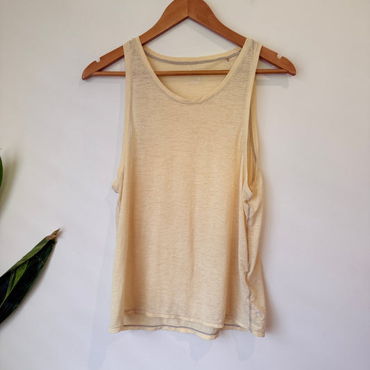 Nimble Cream Recycled Polyester Active Tank Size 8