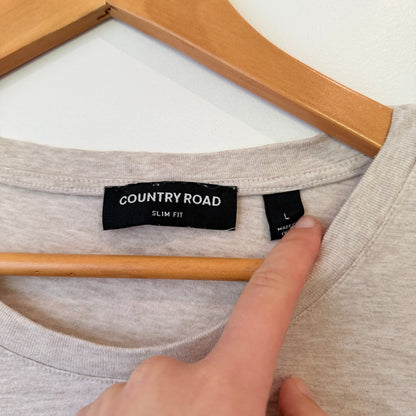 Country Road Oatmeal Marle Slim Fit T-Shirt Size L