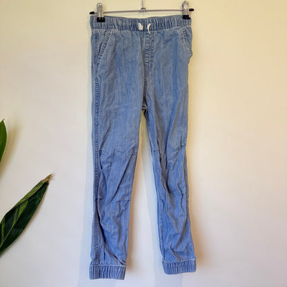Anko Kids Blue Chambray Denim Joggers Size 9