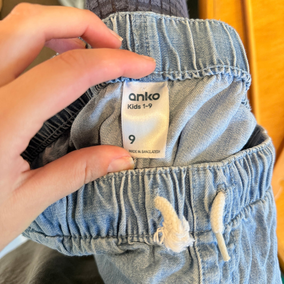 Anko Kids Blue Chambray Denim Joggers Size 9