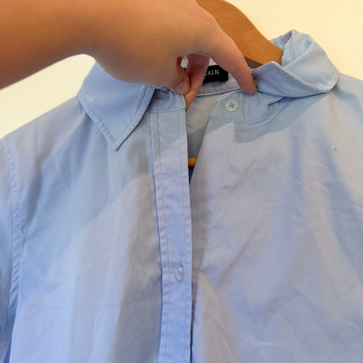 Mono Talk Long-sleeve Collared Shirt Size S