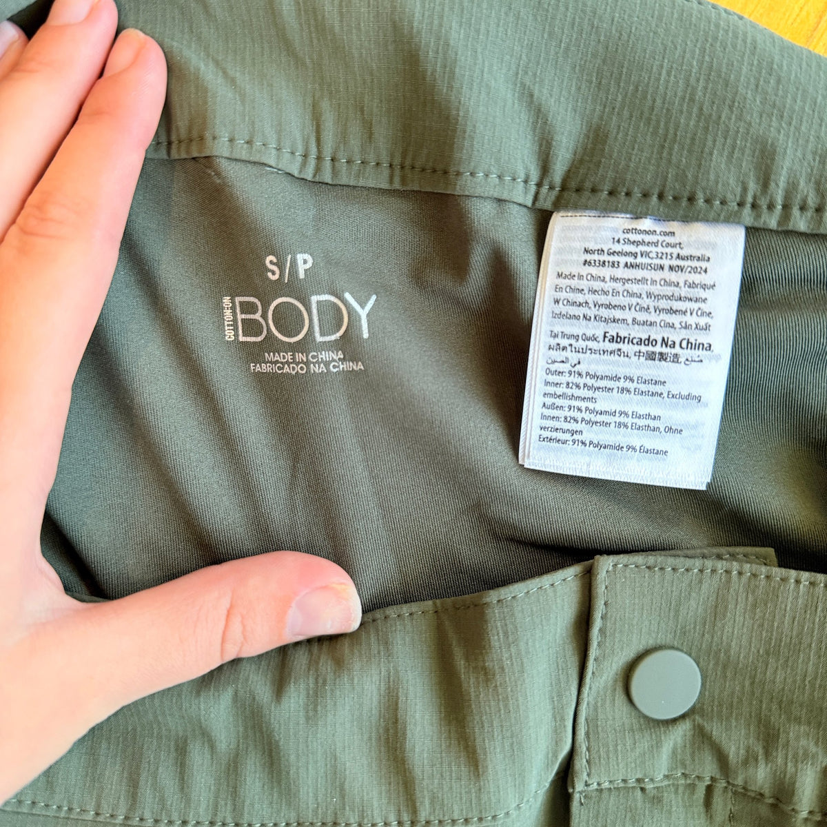 Cotton On Body Khaki Green Cargo Skort Size S