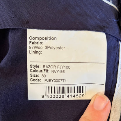 Navy Wool Blend Suit Trousers Size 80