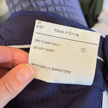 Navy Wool Blend Suit Trousers Size 80
