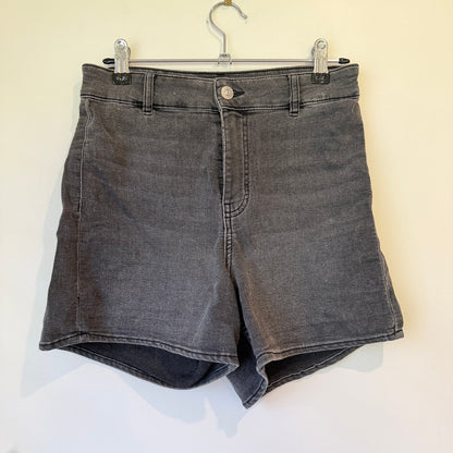 H&M Divided Washed Black High Waist Denim Shorts Size EUR 38