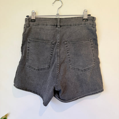 H&M Divided Washed Black High Waist Denim Shorts Size EUR 38