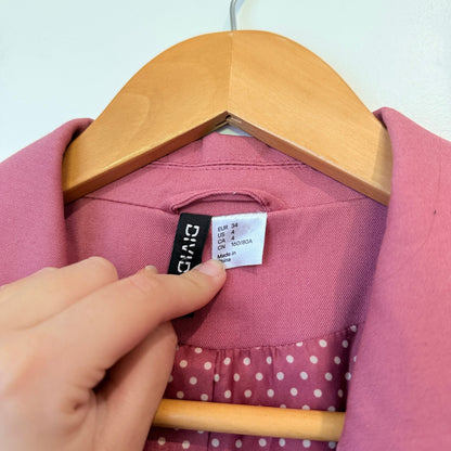H&M Divided Dusty Pink Cropped Blazer Size EUR 34