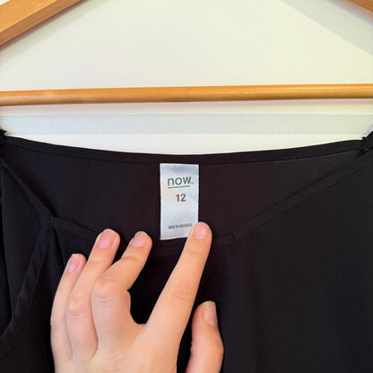 Now Black Sheer Cami Top Size 12