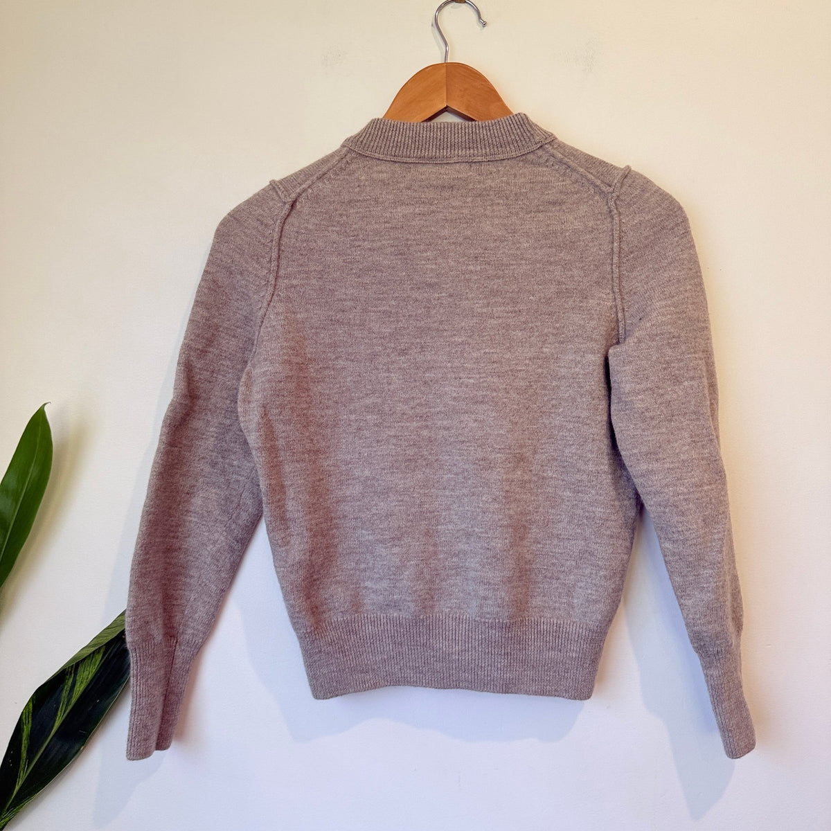 Max Grey Merino Wool Crew Neck Jumper Size XS