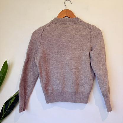 Max Grey Merino Wool Crew Neck Jumper Size XS