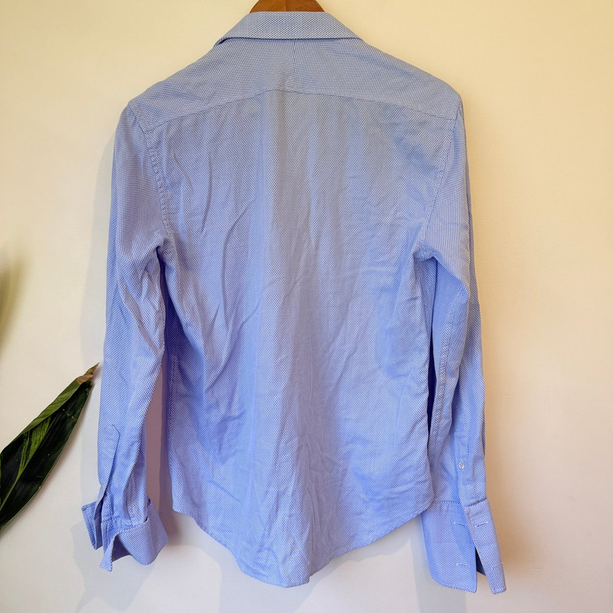 Laidlaw + Leeds Blue Textured Tailored Fit Shirt Size S