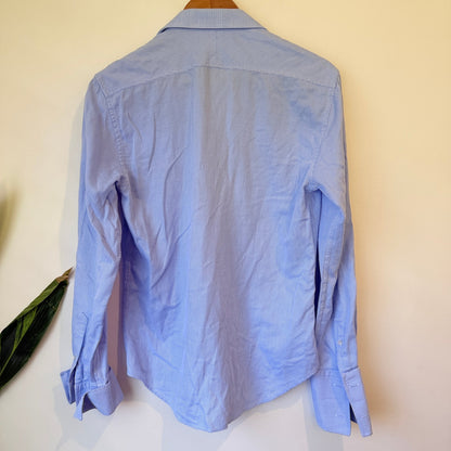 Laidlaw + Leeds Blue Textured Tailored Fit Shirt Size S