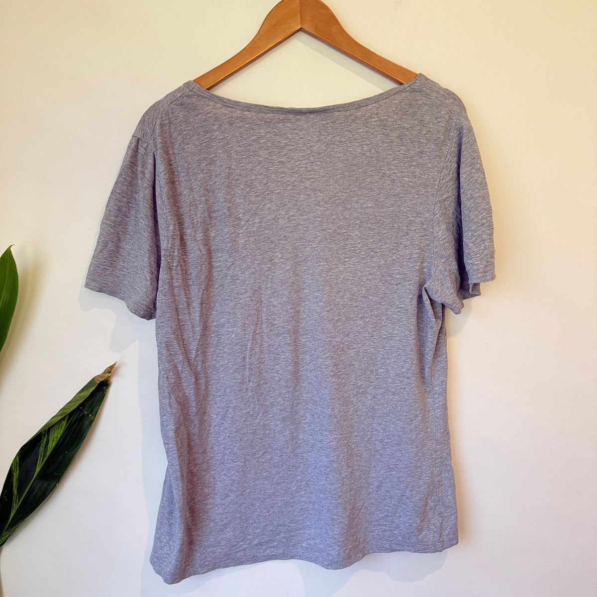 Blue Ink Grey Marle Scoop Neck Tee Size L