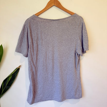 Blue Ink Grey Marle Scoop Neck Tee Size L