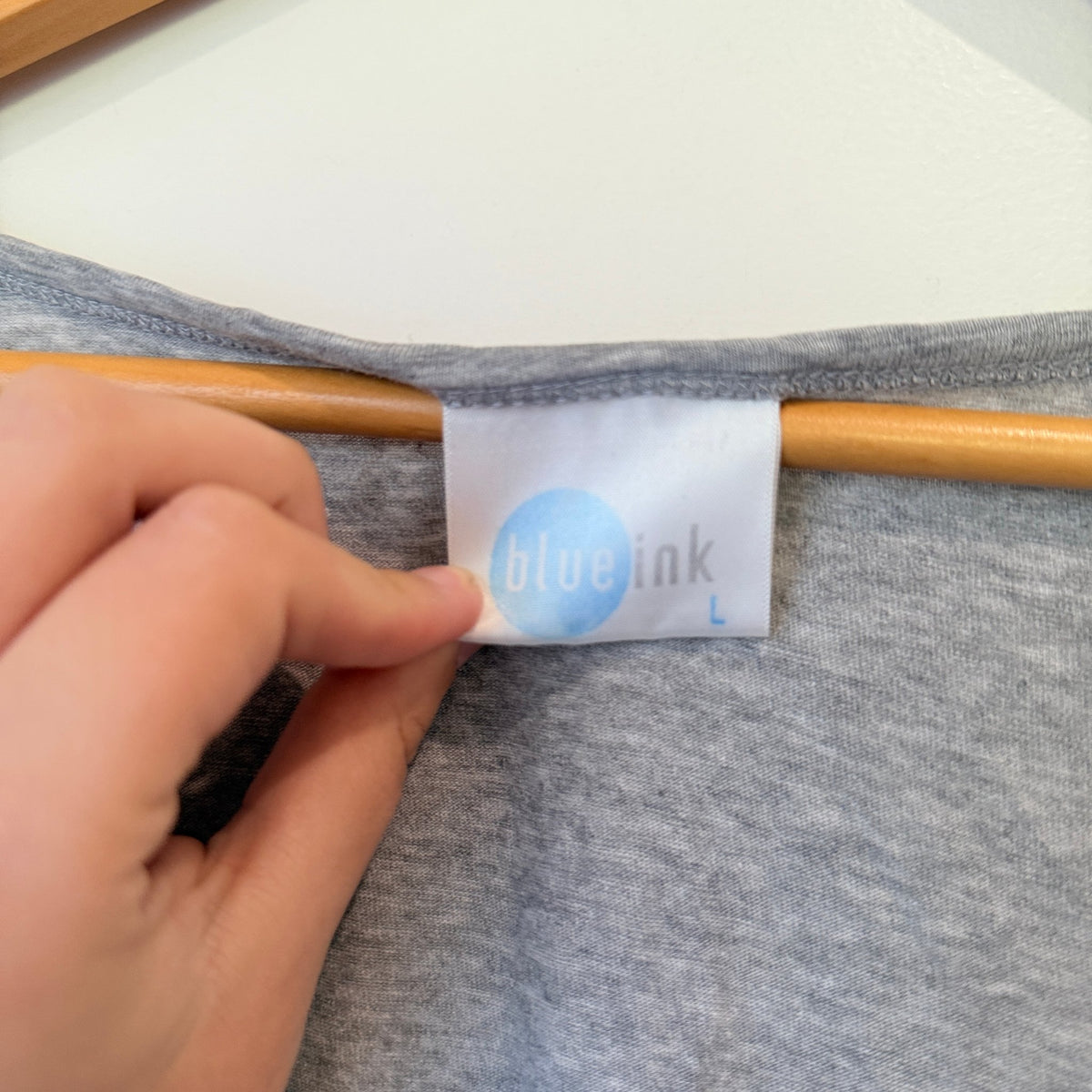 Blue Ink Grey Marle Scoop Neck Tee Size L