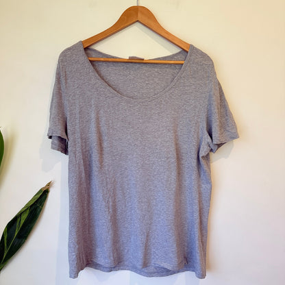 Blue Ink Grey Marle Scoop Neck Tee Size L