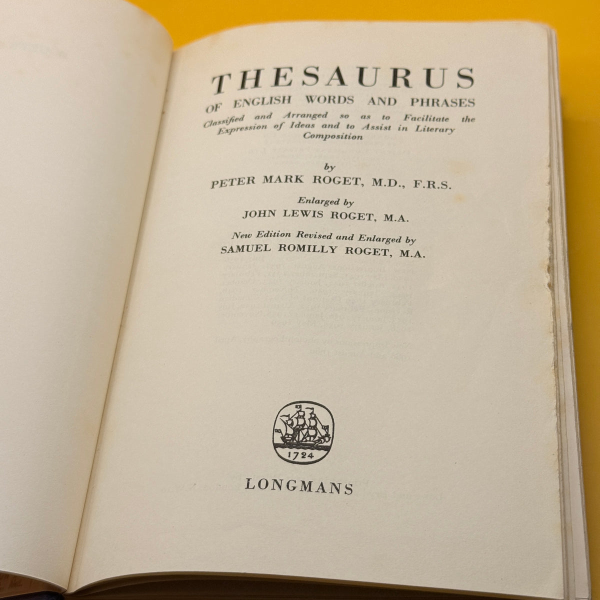 Roget's Thesaurus of English Words and Phrases – Longmans Hardback, 1960 Impression